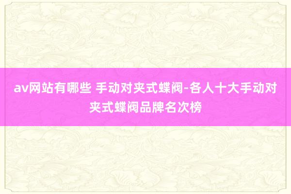 av网站有哪些 手动对夹式蝶阀-各人十大手动对夹式蝶阀品牌名次榜