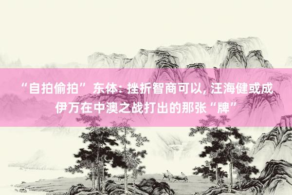 “自拍偷拍” 东体: 挫折智商可以, 汪海健或成伊万在中澳之战打出的那张“牌”