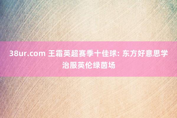 38ur.com 王霜英超赛季十佳球: 东方好意思学治服英伦绿茵场