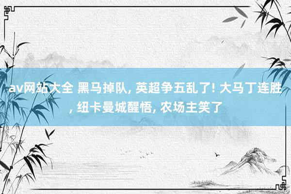 av网站大全 黑马掉队, 英超争五乱了! 大马丁连胜, 纽卡曼城醒悟, 农场主笑了