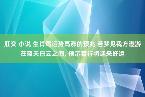 肛交 小说 生肖鸡运势高涨的预兆 若梦见我方遨游在蓝天白云之间, 预示着行将迎来好运