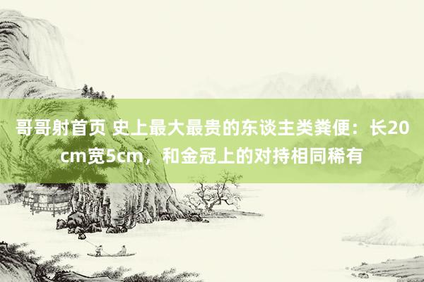 哥哥射首页 史上最大最贵的东谈主类粪便：长20cm宽5cm，和金冠上的对持相同稀有