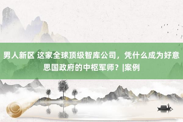 男人新区 这家全球顶级智库公司，凭什么成为好意思国政府的中枢军师？|案例