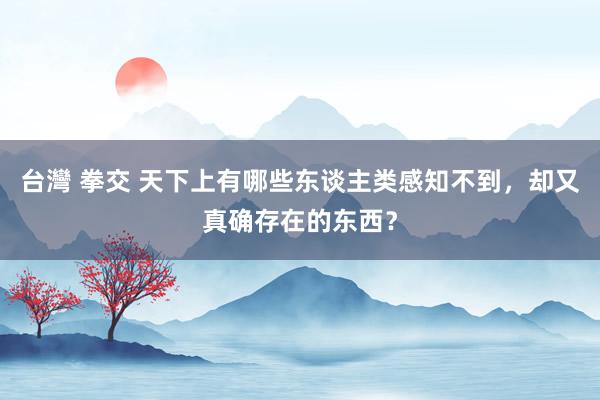 台灣 拳交 天下上有哪些东谈主类感知不到，却又真确存在的东西？