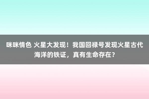 咪咪情色 火星大发现！我国回禄号发现火星古代海洋的铁证，真有生命存在？
