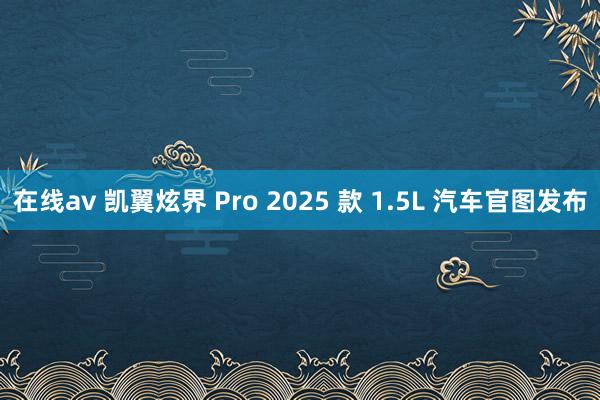 在线av 凯翼炫界 Pro 2025 款 1.5L 汽车官图发布