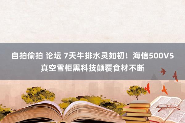 自拍偷拍 论坛 7天牛排水灵如初！海信500V5真空雪柜黑科技颠覆食材不断